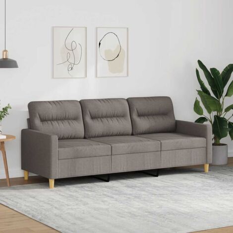 Sofá de 3 plazas de tela gris taupe 180 cm