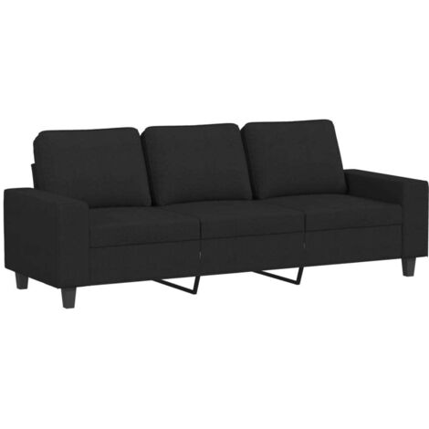 Sofá de 3 plazas de tela negro 180 cm vidaXL
