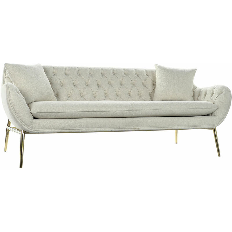 

Sofá de 3 Plazas DKD Home Decor Beige Poliéster Metal Dorado (195 x 90 x 78 cm)