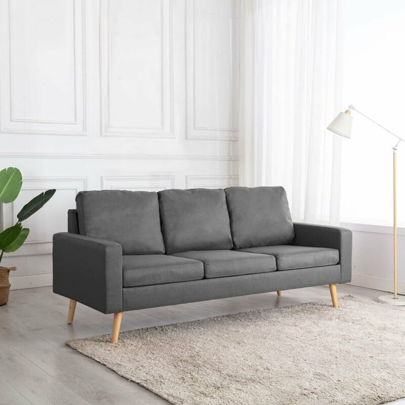 

Sofa de 3 plazas tela gris claro