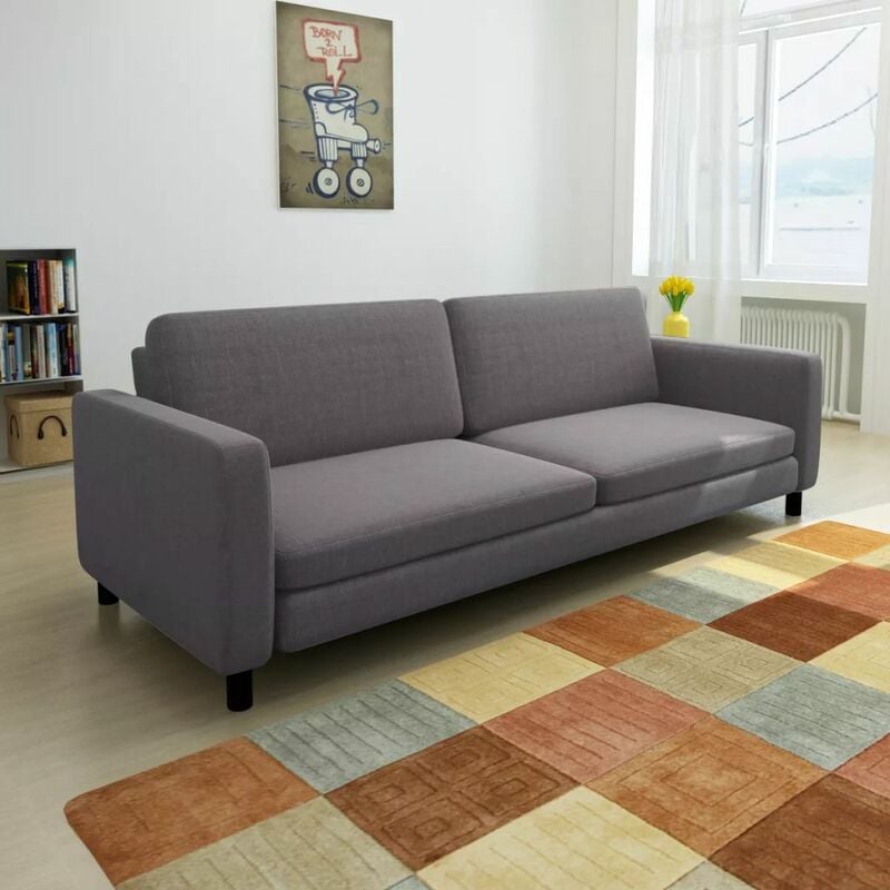 

Sofa de 3 plazas tela gris oscuro