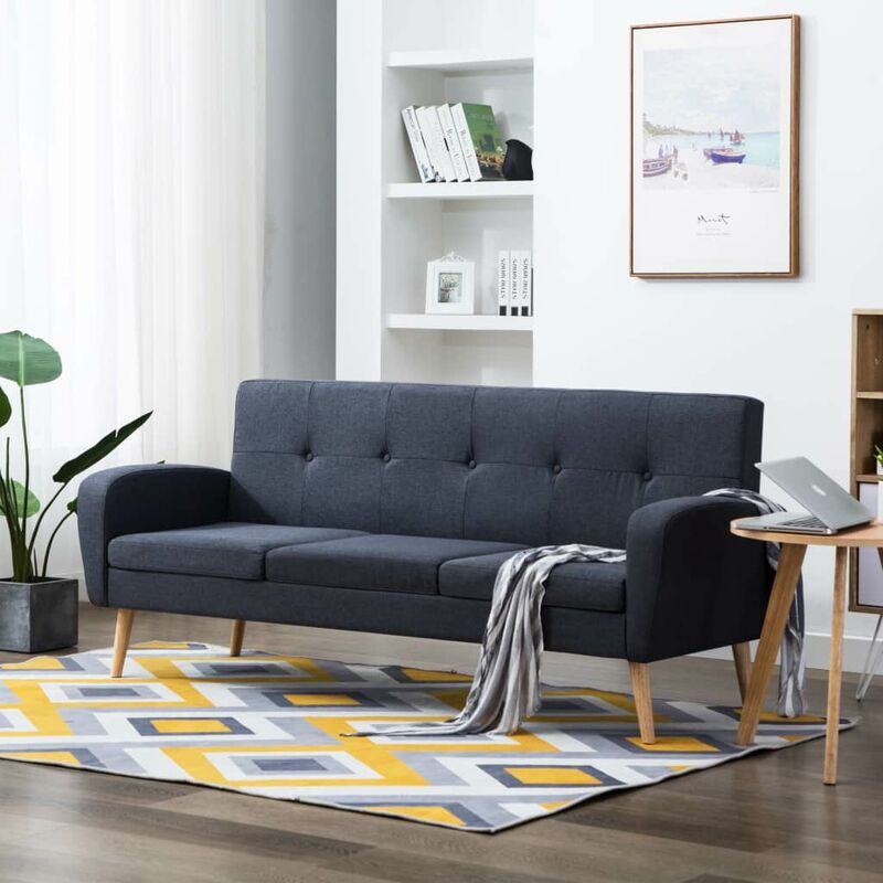 

Sofa de 3 plazas tela gris oscuro