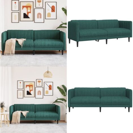 Sofá de 3 plazas tela verde oscuro - Sofá verde oscuro - Sofá de tela