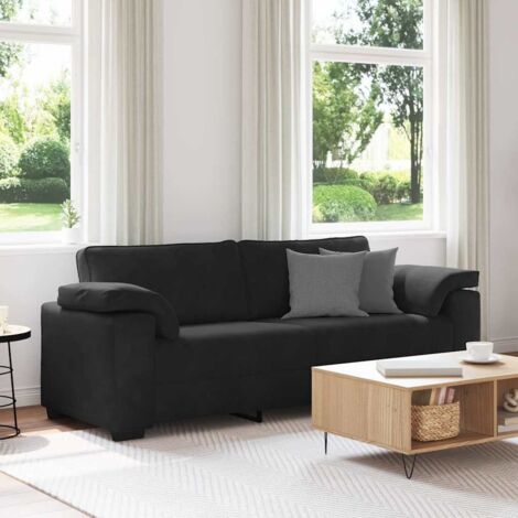 Sofá de 3 plazas terciopelo negro 178 cm vidaXL