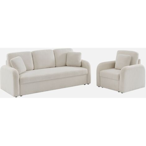 Sofá de 3 plazas y un sillón borreguito