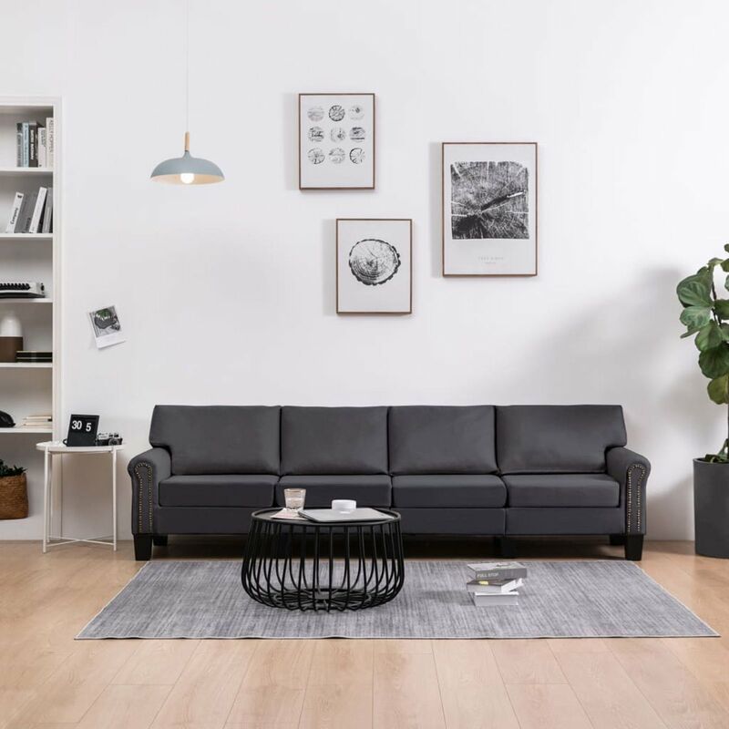 

Sofa de 4 plazas de tela gris oscuro