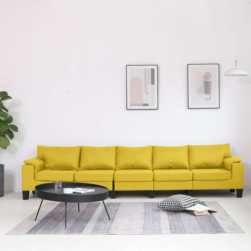 

Sofá de 5 plazas de tela amarillo