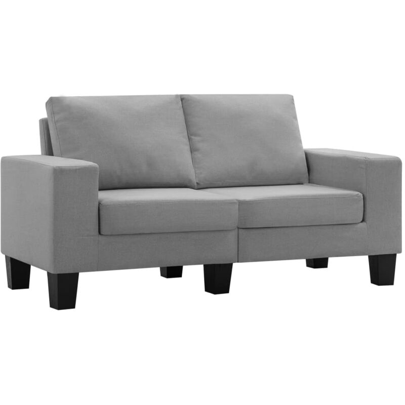 

Sofá de Tela de 2 Plazas Gris Claro - Gris - Vidaxl