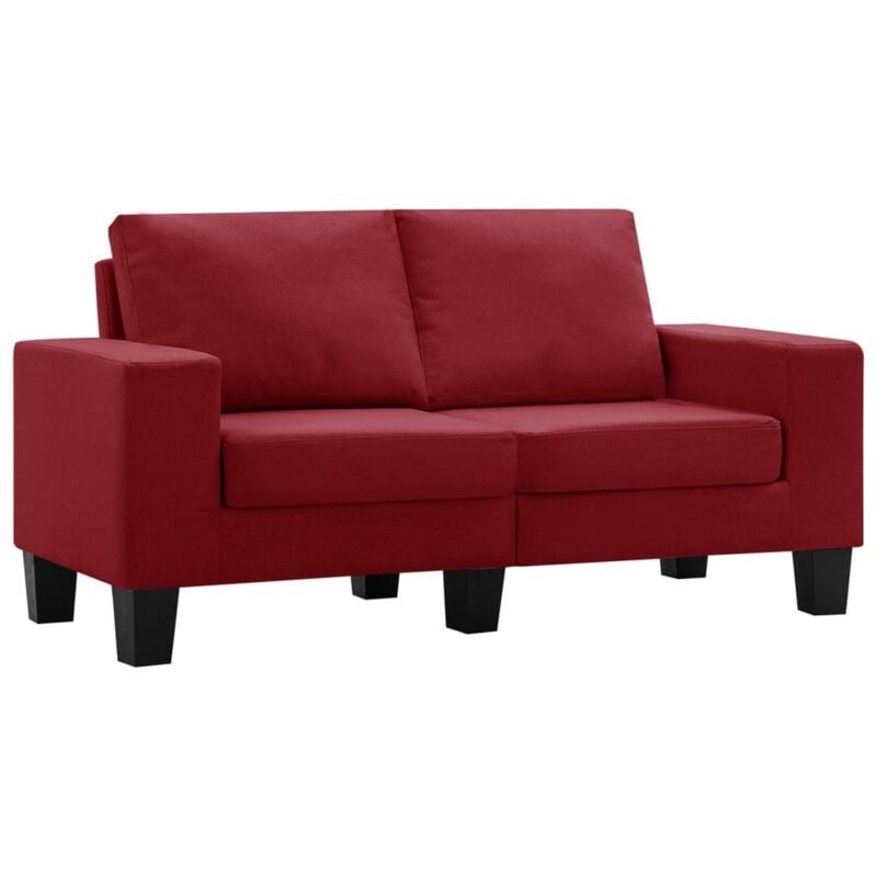 

vidaXL Sofá de Tela de 2 Plazas Vino Tinto - Rojo