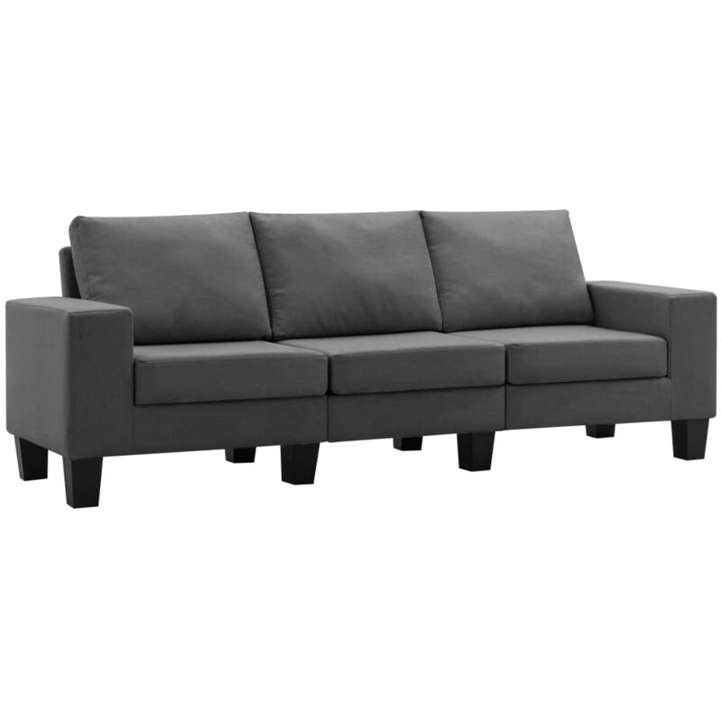 

Sofá de Tela de 3 Plazas Gris Oscuro - Gris - Vidaxl