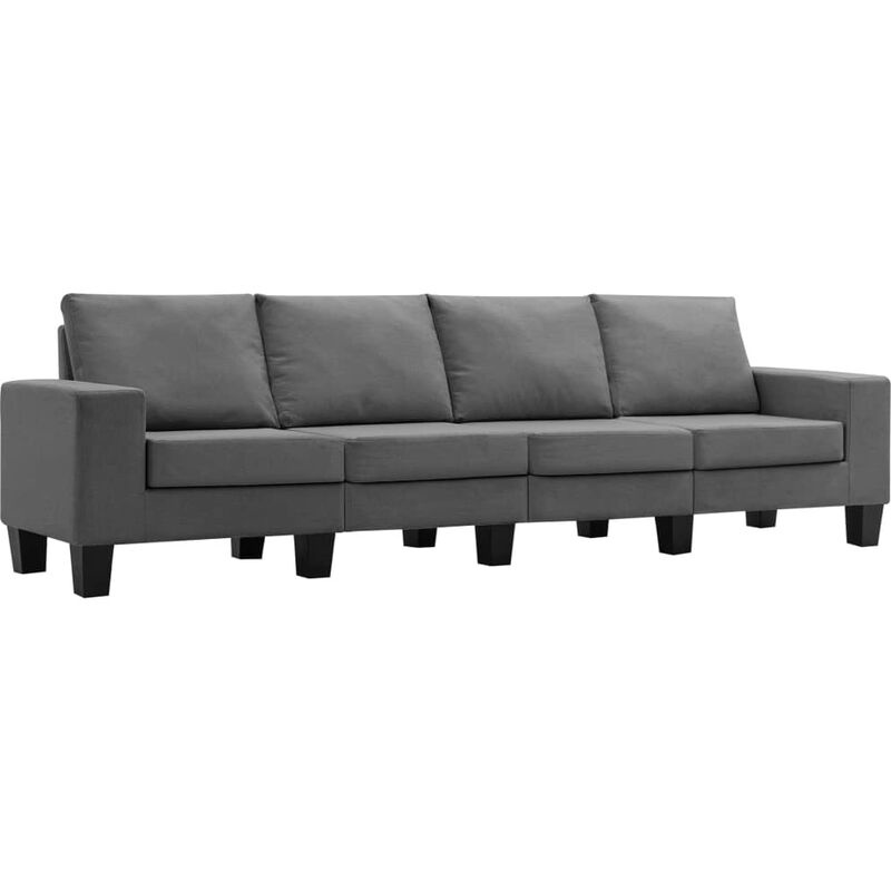 

Sofá de Tela de 4 Plazas Gris Oscuro - Gris - Vidaxl
