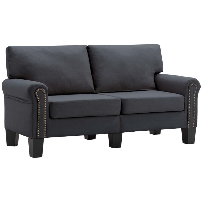 

Sofá de Tela de 2 Plazas Gris Oscuro - Gris - Vidaxl