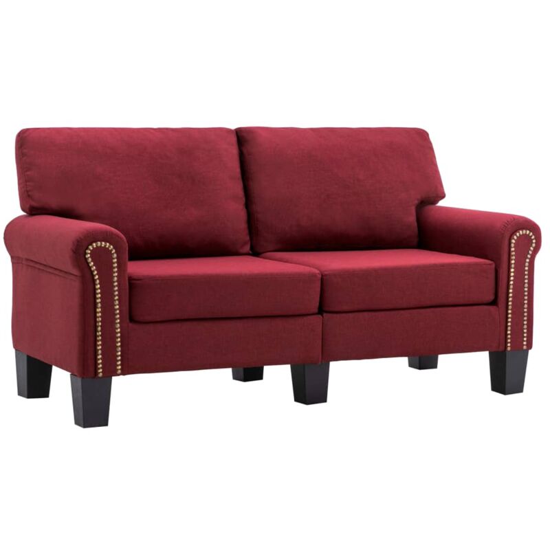 

vidaXL Sofá de Tela de 2 Plazas Vino Tinto - Rojo