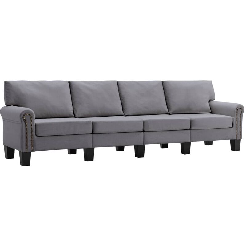 

vidaXL Sofá de Tela de 4 Plazas Gris Claro - Gris
