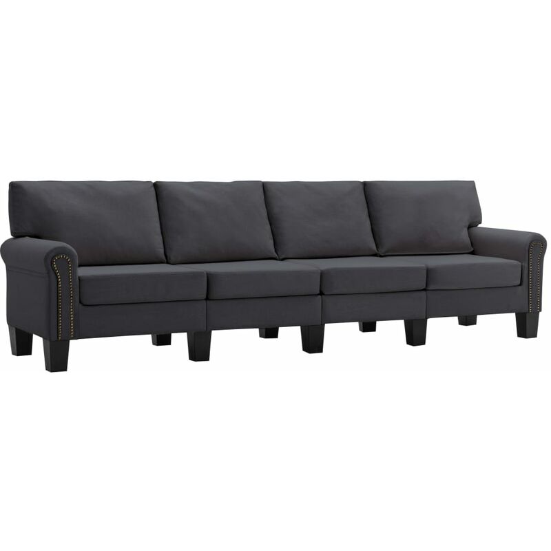 

vidaXL Sofá de Tela de 4 Plazas Gris Oscuro - Gris