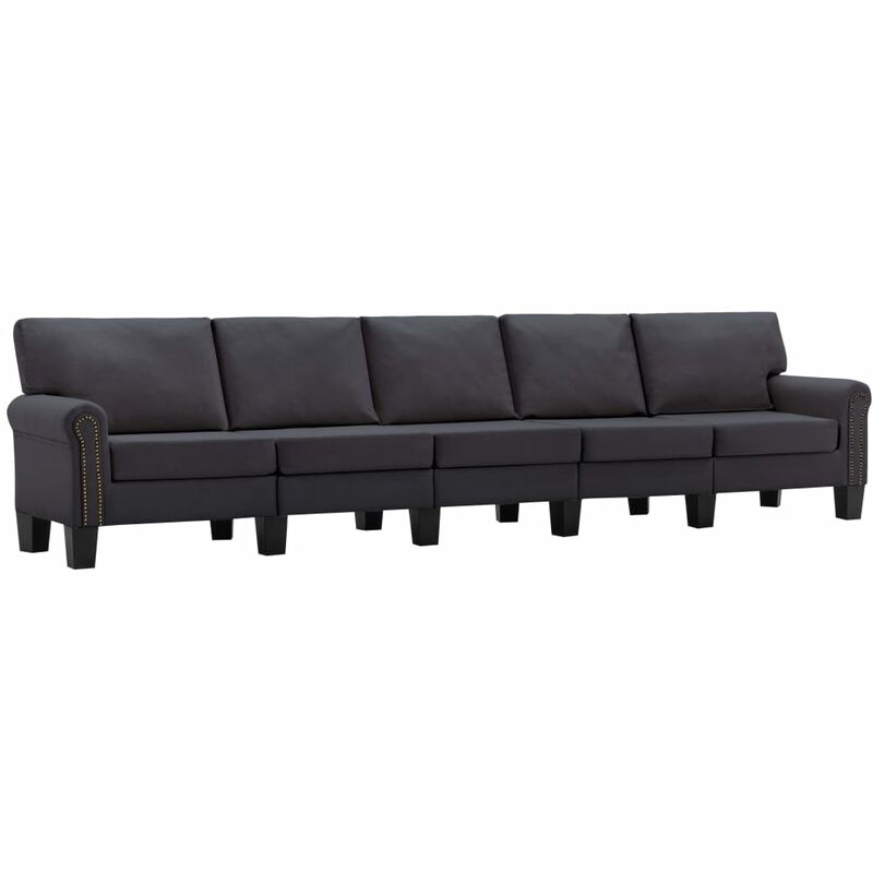 

Sofá de Tela de 5 Plazas Gris Oscuro - Gris - Vidaxl