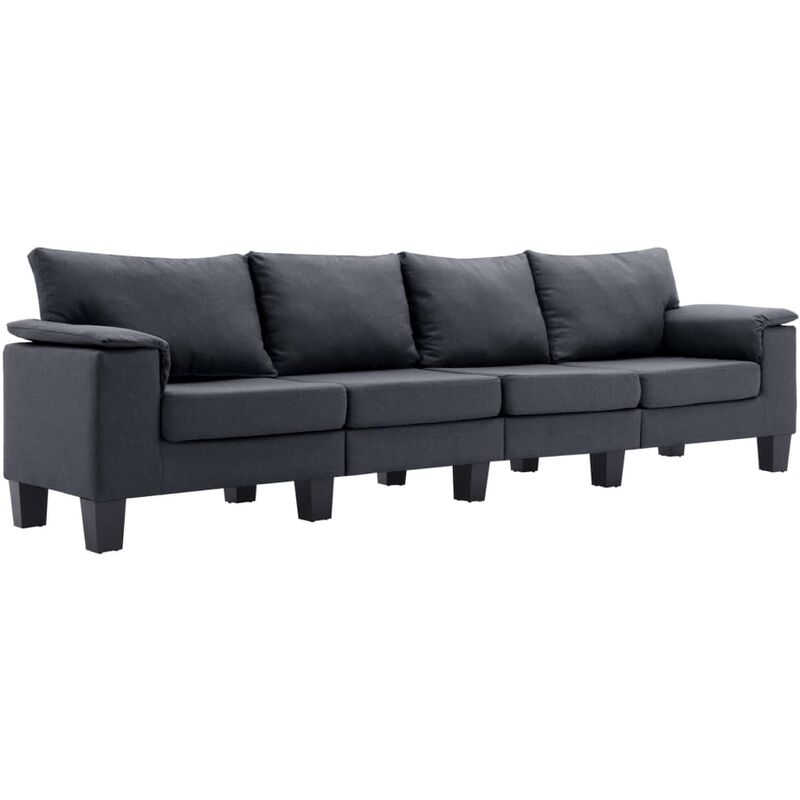 

Sofá de Tela de 4 Plazas Gris Oscuro - Gris - Vidaxl