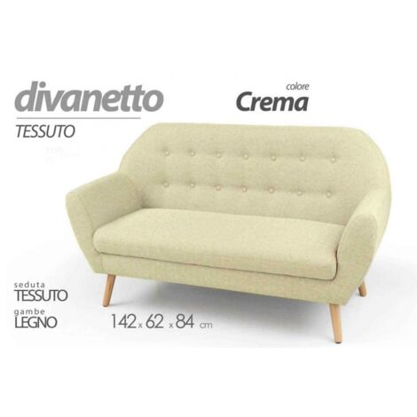 Sofá de diseño moderno color crema cm 142 x 64 x 84 h