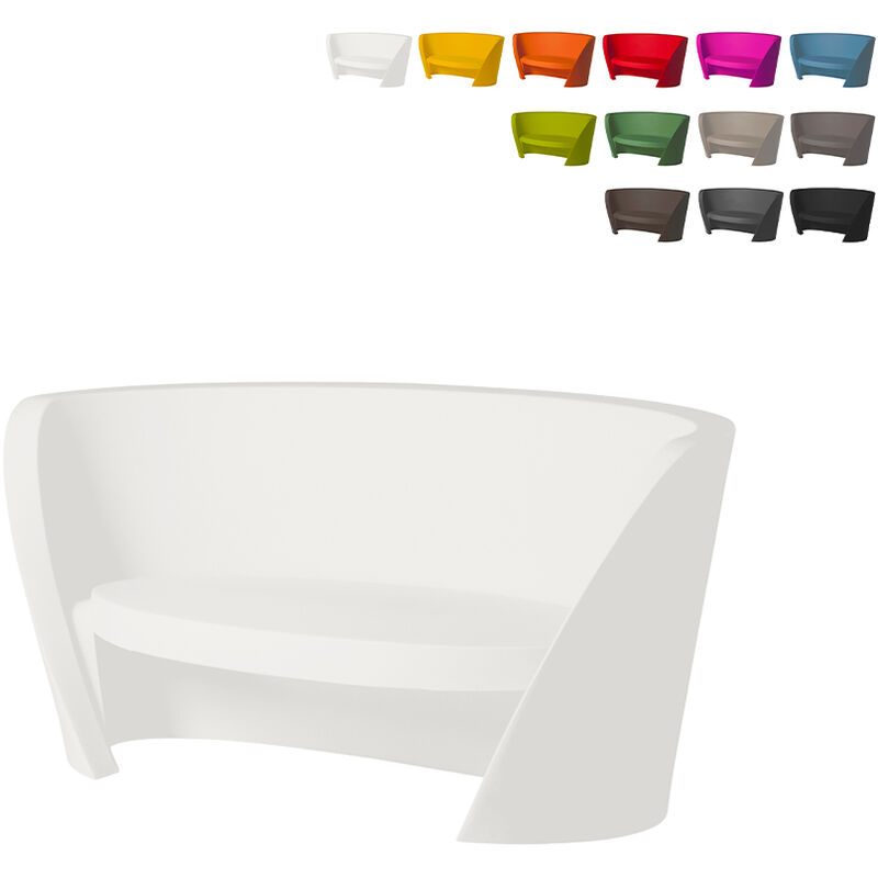 

Sofá de diseño moderno para exterior y jardín Slide Rap | Blanco