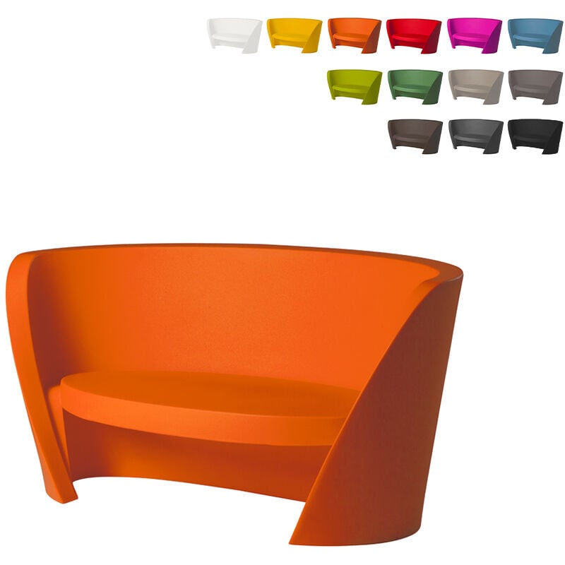 

Sofá de diseño moderno para exterior y jardín Slide Rap | Naranja