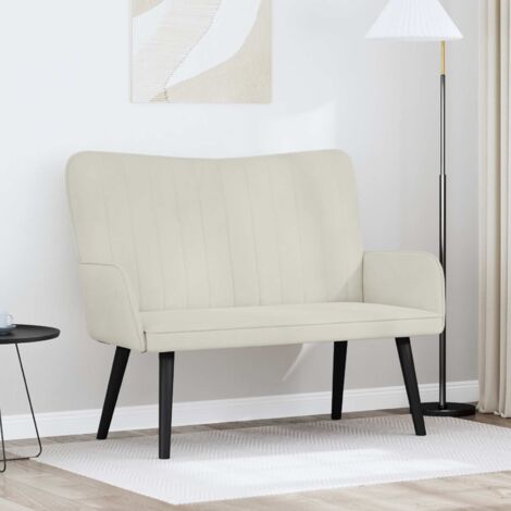 Sofá de Dos Plazas Crema 115 x 61 x 87 cm Terciopelo