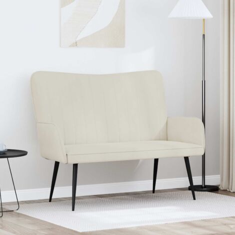 Sofá de Dos Plazas Crema 115 x 61 x 87 cm Terciopelo