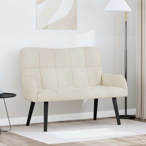 Sofá de Dos Plazas Crema 115 x 61 x 87 cm Terciopelo