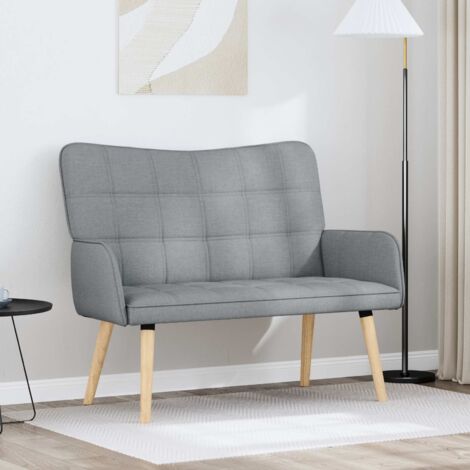 Sofá de Dos Plazas Gris Claro 115 x 61 x 87 cm tela