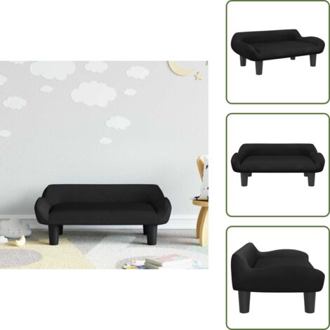 Sofá de espuma - vidaXL Sofá para niños de terciopelo negro 70x40x24 cm - Sofá de madera