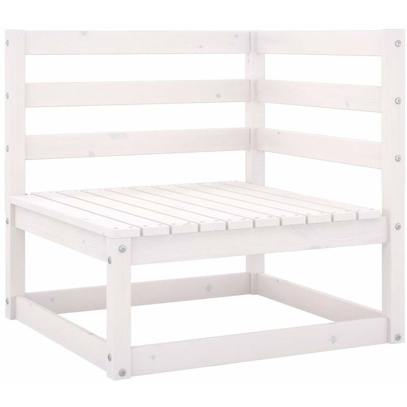 

Sofa de esquina de jardin blanco madera maciza de acacia