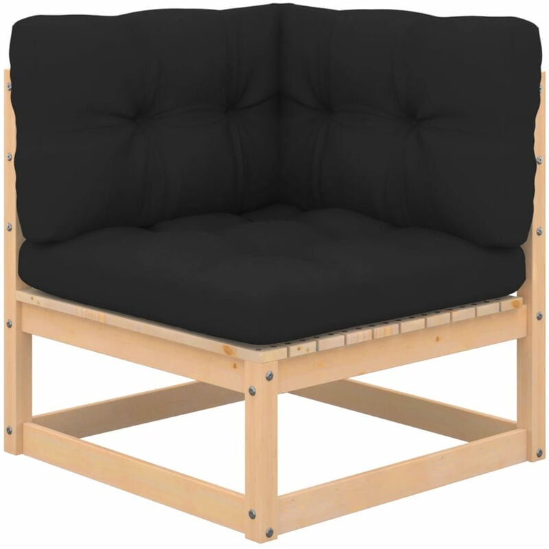 

Sofa de esquina de jardin cojines gris antracita madera acacia