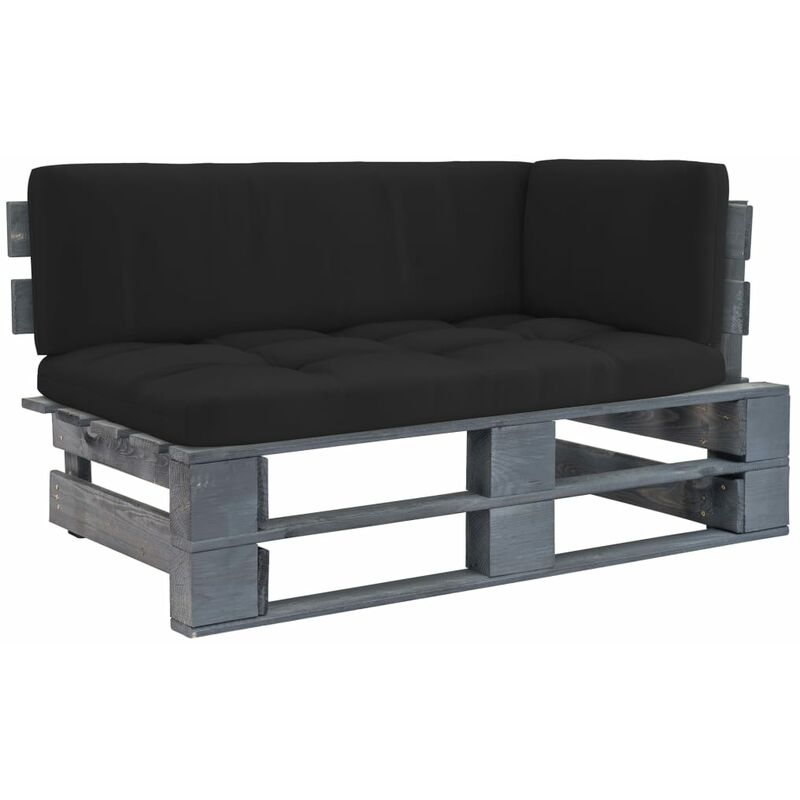 

Sofá de esquina de palets de jardín gris madera pino impregnada