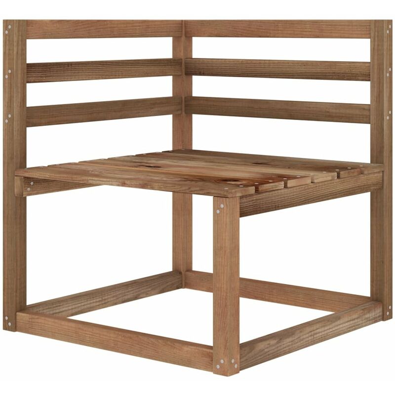 

Sofa de esquina de palets de jardin pino impregnado marron