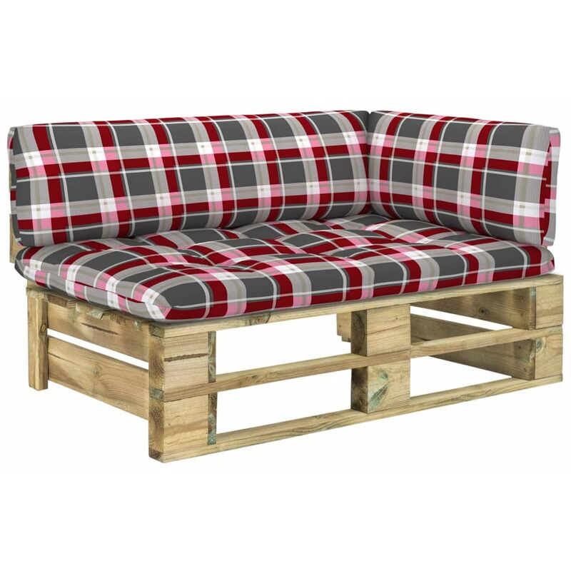 

Sofa de esquina de palets jardin madera pino impregnada verde