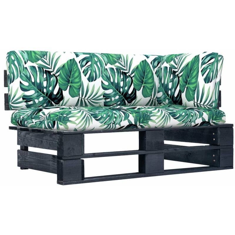 

Sofa de esquina de palets jardin negro madera pino impregnada