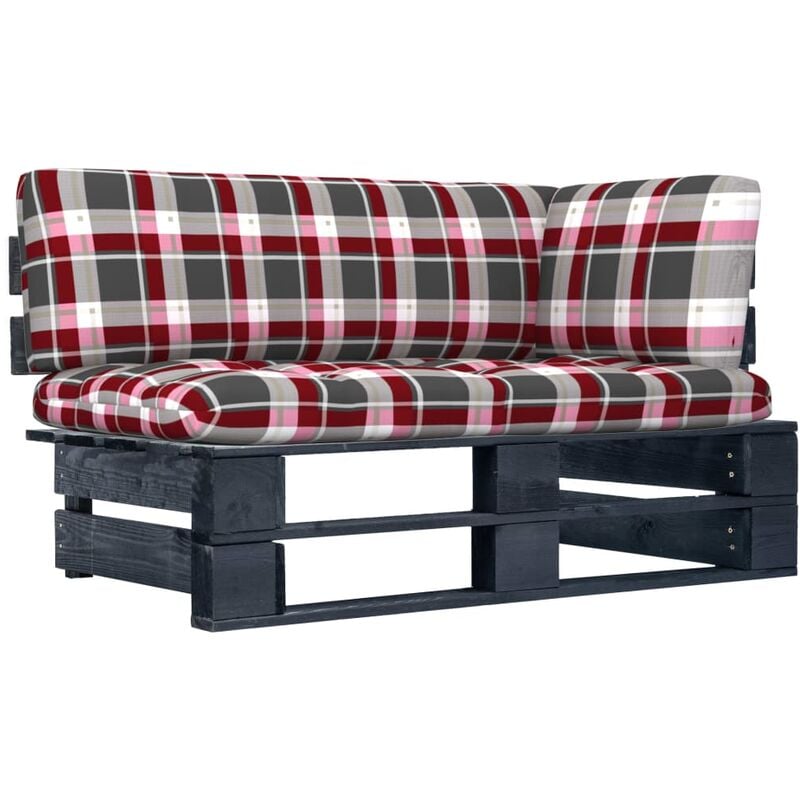 

Sofá de esquina de palets jardín negro madera pino impregnada