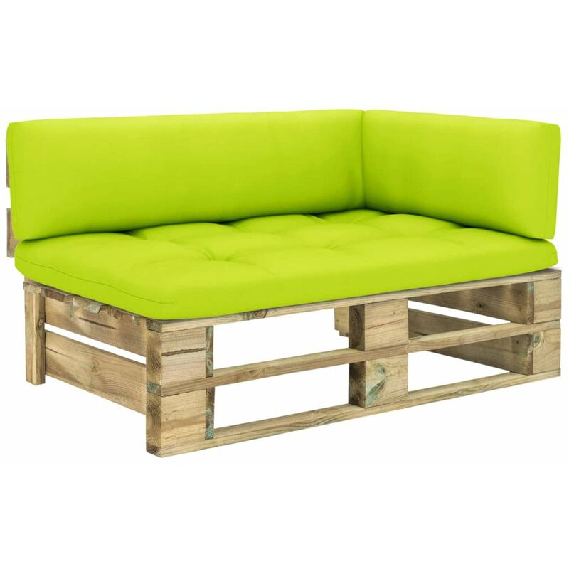 

Sofa de esquina pales para jardin madera pino impregnada verde