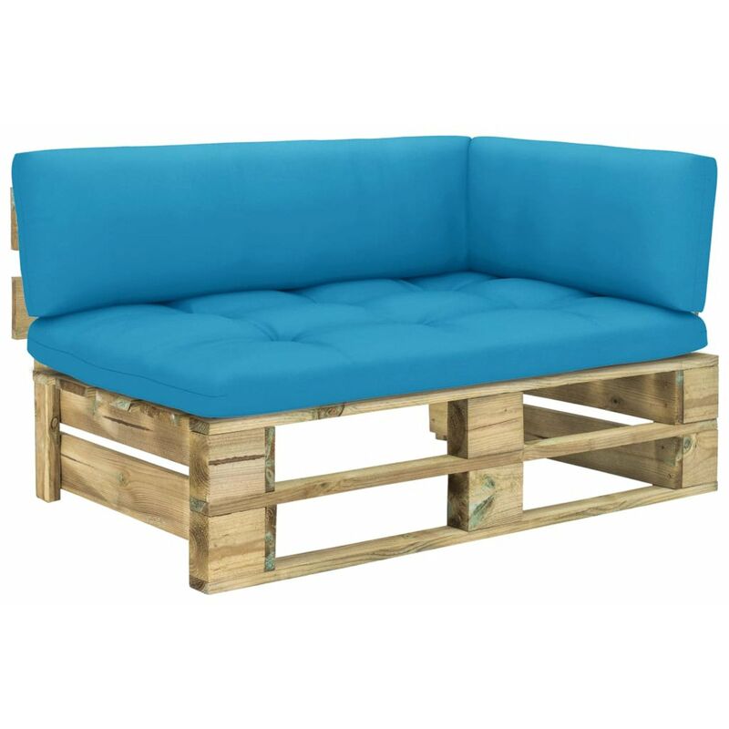 

Sofa de esquina palets de jardin madera pino impregnada verde