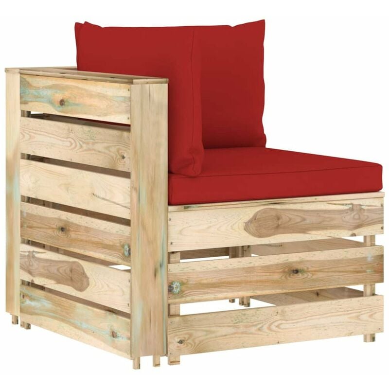 

Sofa de esquina seccional con cojines madera impregnada verde
