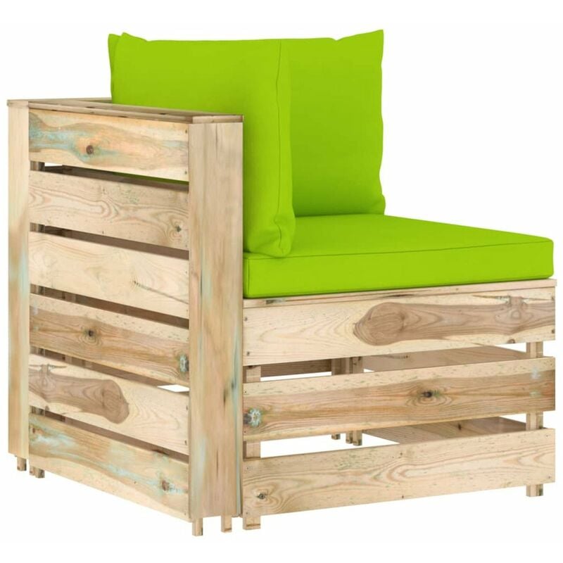 

Sofa de esquina seccional con cojines madera impregnada verde