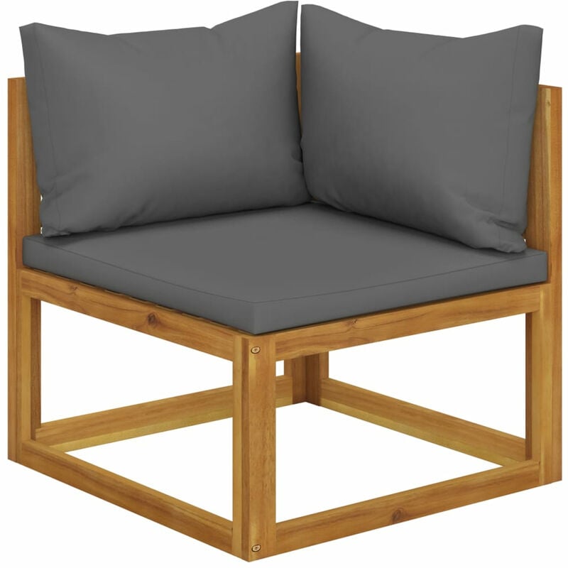 

Sofa de esquina seccional y cojin gris oscuros madera de acacia