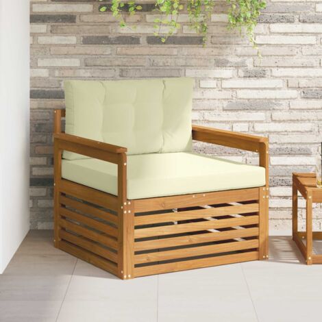 Sofá de exterior Madera de Acacia Sólida y Poliéster