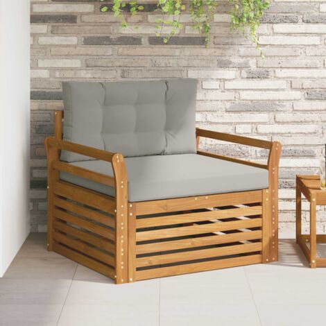 Sofá de exterior Madera de Acacia Sólida y Poliéster