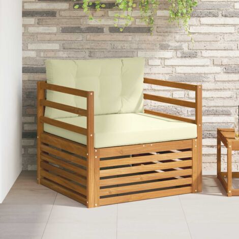 Sofá de exterior Madera de Acacia Sólida y Poliéster