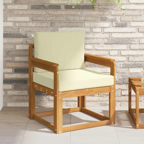 Sofá de exterior Madera de Acacia Sólida y Poliéster Natural