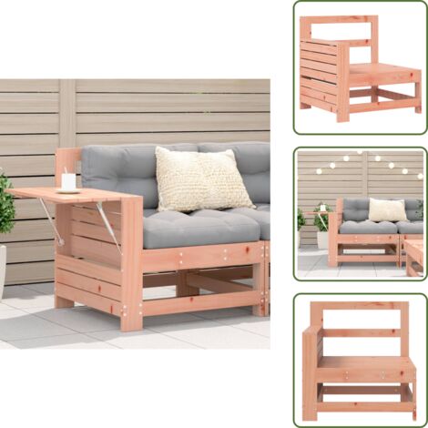 Sofá de exterior - vidaXL Sofá de jardín con reposabrazo mesa auxiliar madera Douglas - Muebles de jardín