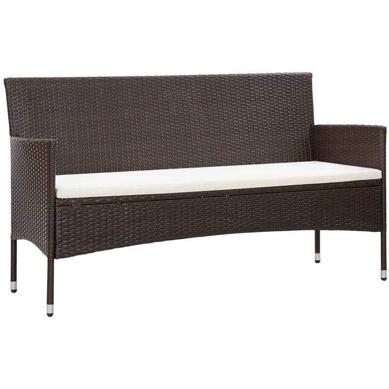 

Sofa de jardin 3 plazas con cojines ratan sintetico marron
