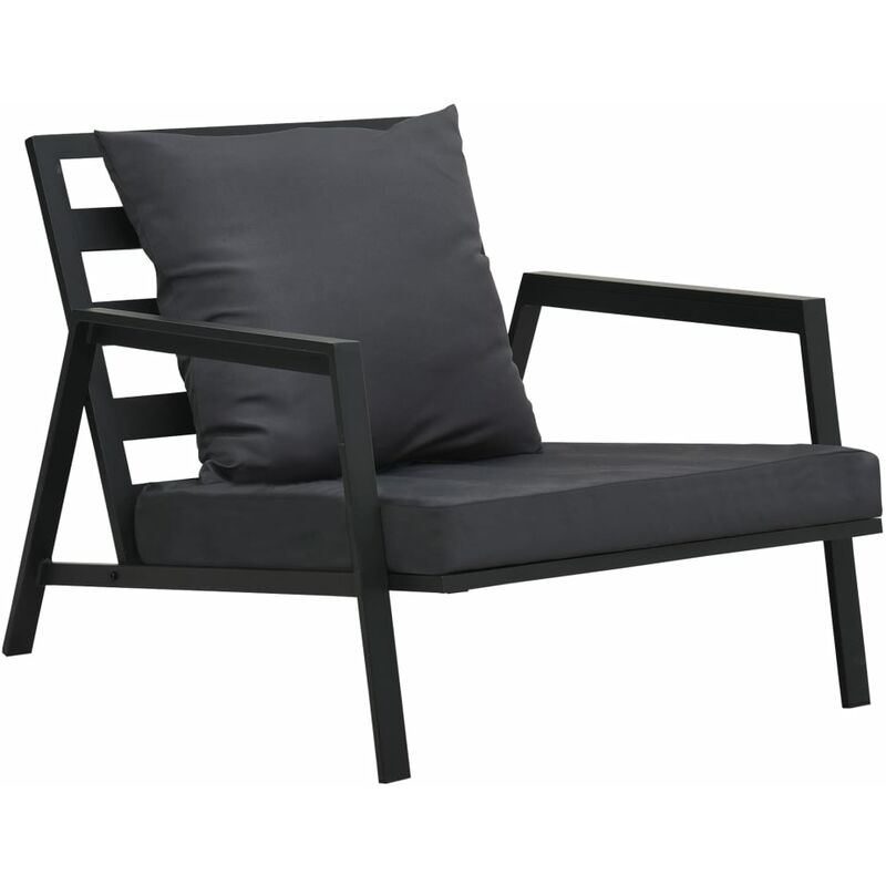 

Happyshopping - Sofa de jardin con cojines aluminio gris oscuro