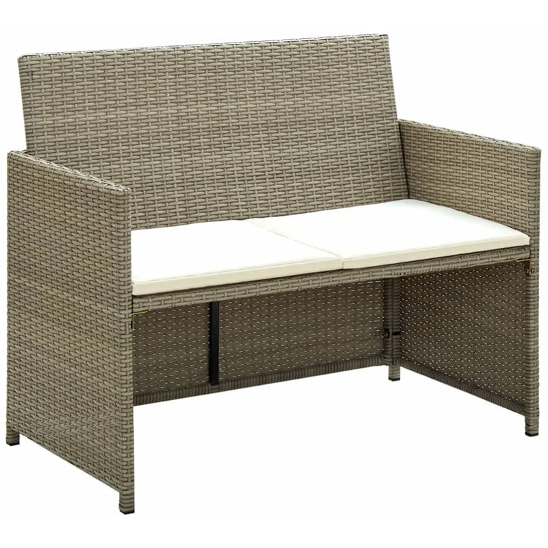 

Sofa de jardin de 2 plazas con cojines ratan sintetico beige