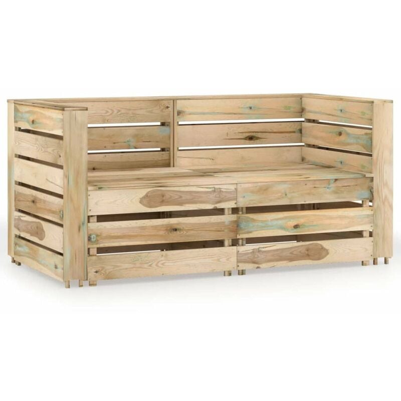 

Sofa de jardin de 2 plazas madera de pino impregnada verde